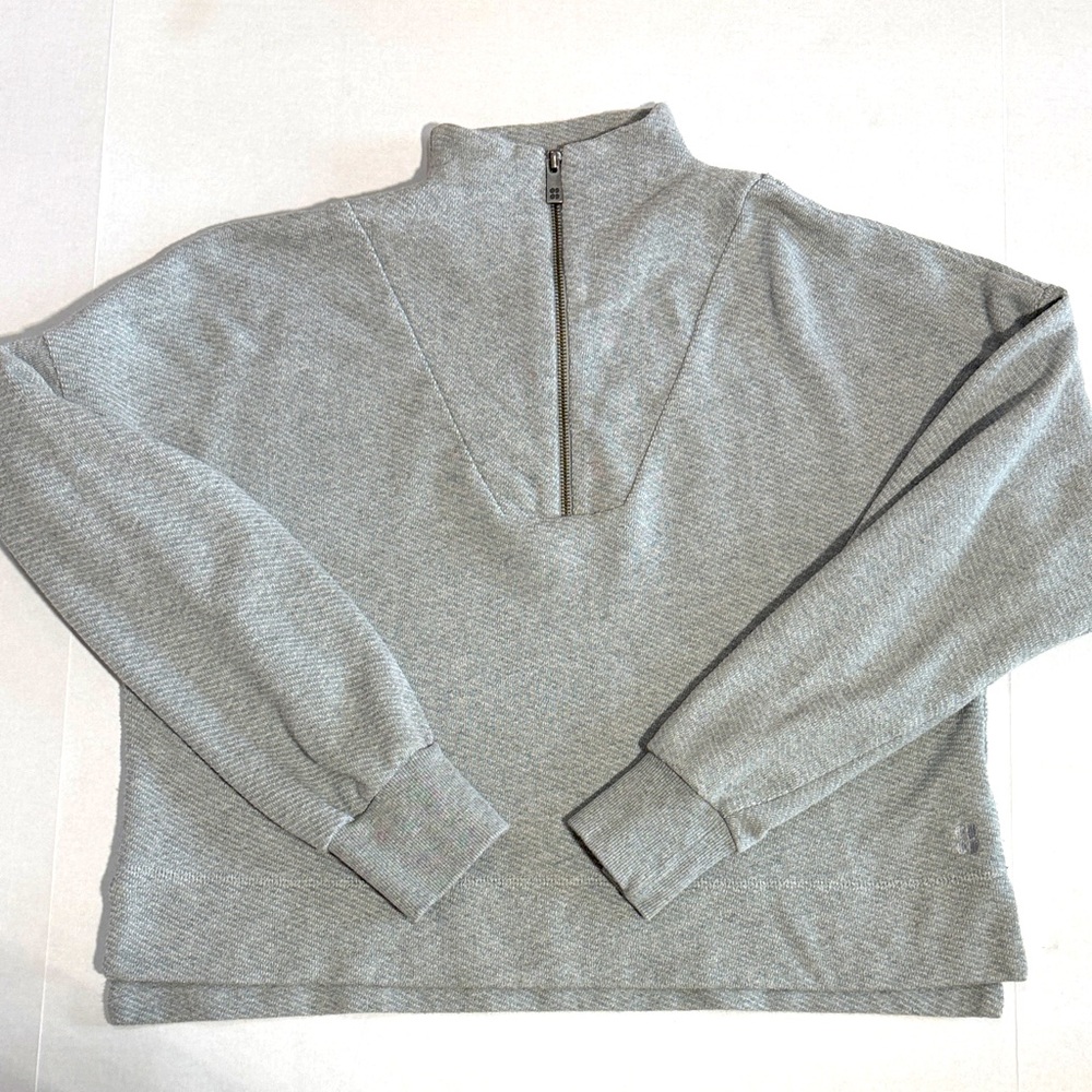 Sweaty Betty Gray Quarter-Zip Mock Neck Pullover – Premium Activewear - Picture 1 of 6